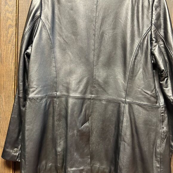 Denim&Com ladies xl black leather jacket - Picture 3 of 4